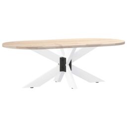 Berkfield Home Coffee Table Leg Spider Shape White 98x58x(42-43) cm Steel - thumbnail 6