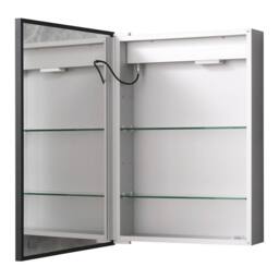 H&O Direct Modern Black Surface LED Mirror Cabinet - thumbnail 5