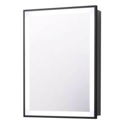 H&O Direct Modern Black Surface LED Mirror Cabinet - thumbnail 4