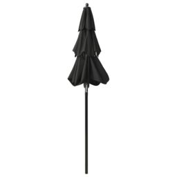 Berkfield Home 3-Tier Parasol with Aluminium Pole Black 2 m - thumbnail 4