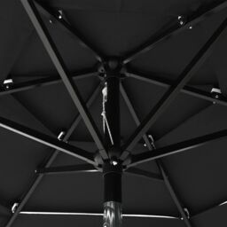 Berkfield Home 3-Tier Parasol with Aluminium Pole Black 2 m - thumbnail 5