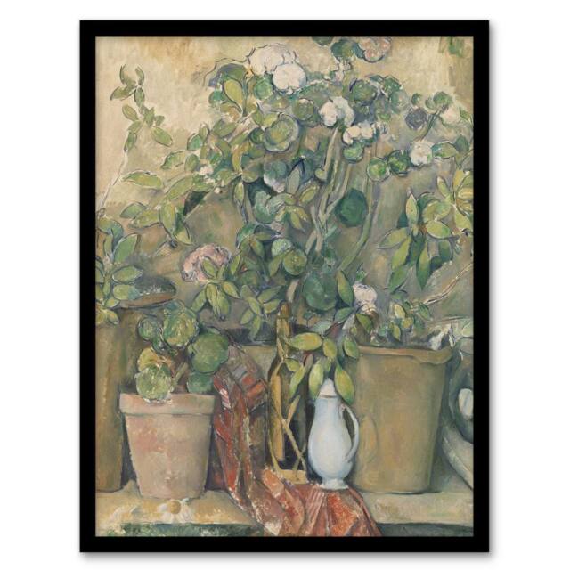 Artery8 Terracotta Pots & Flowers Paul Cezanne Framed Wall Art Print - Size: A4 - image 1