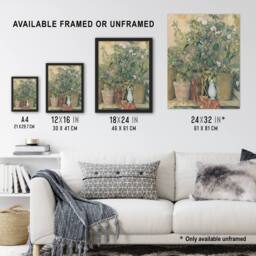 Artery8 Terracotta Pots & Flowers Paul Cezanne Framed Wall Art Print - Size: A4 - thumbnail 3