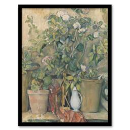 Artery8 Terracotta Pots & Flowers Paul Cezanne Framed Wall Art Print - Size: A4 - thumbnail 1