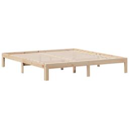 Berkfield Home Decorative Bookcase Bed without Mattress 180x200cm Solid Wood Pine in Light Sand - Size: Super King - thumbnail 8