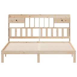 Berkfield Home Decorative Bookcase Bed without Mattress 180x200cm Solid Wood Pine in Light Sand - Size: Super King - thumbnail 4