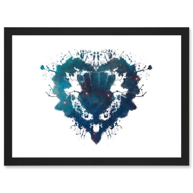 Artery8 Ink Splat Thistle Heart Scotland A4 Artwork Framed Wall Art Print in Black - image 1