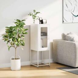 Berkfield Home Sideboard White 36x39x107 cm Cold-rolled Steel - Size: 36 x 39 x 107 cm - thumbnail 1