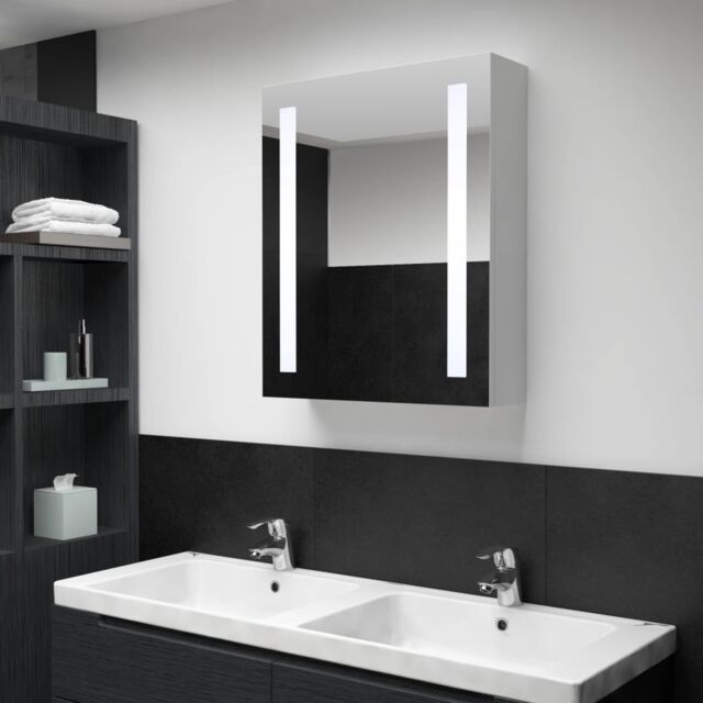 Berkfield Home LED Bathroom Mirror Cabinet 50x13x70 cm in White - Size: 50 x 13 x 70 cm - image 1