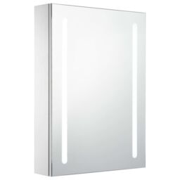 Berkfield Home LED Bathroom Mirror Cabinet 50x13x70 cm in White - Size: 50 x 13 x 70 cm - thumbnail 2