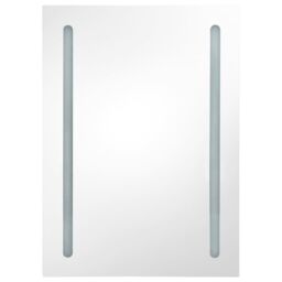 Berkfield Home LED Bathroom Mirror Cabinet 50x13x70 cm in White - Size: 50 x 13 x 70 cm - thumbnail 4