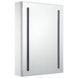 Berkfield Home LED Bathroom Mirror Cabinet 50x13x70 cm in White - Size: 50 x 13 x 70 cm - thumbnail 3