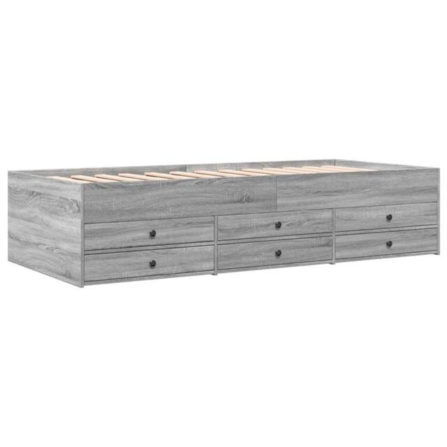 Berkfield Home Versatile Daybed with Drawers without Mattress Grey Sonoma 90x190 - image 1