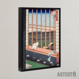 "Artery8 Hiroshige Asakusa Fields Framed Canvas Japanese Wall Art Print - Size: W12"" x H16""" - thumbnail 2