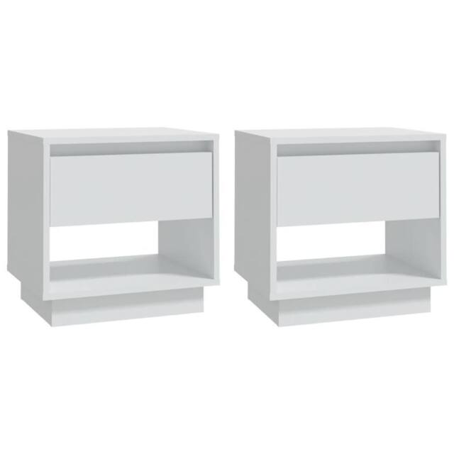 Berkfield Home Bedside Cabinets 2 pcs White 45x34x44 cm Engineered Wood - Size: 45 x 34 x 44 cm - image 1