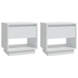 Berkfield Home Bedside Cabinets 2 pcs White 45x34x44 cm Engineered Wood - Size: 45 x 34 x 44 cm - thumbnail 1