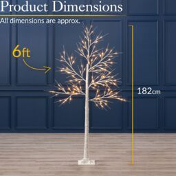 Christow White Birch Tree Light LED Christmas Decoration Indoor Outdoor 4ft 5ft 6ft - thumbnail 6