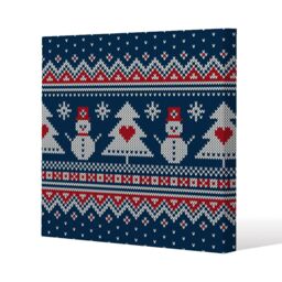 Benjamin Tate Design Winter holiday sweater design (canvas) / 101 x 101 x 4cm in Natural - Size: 101 x 101 x 4 cm - thumbnail 1