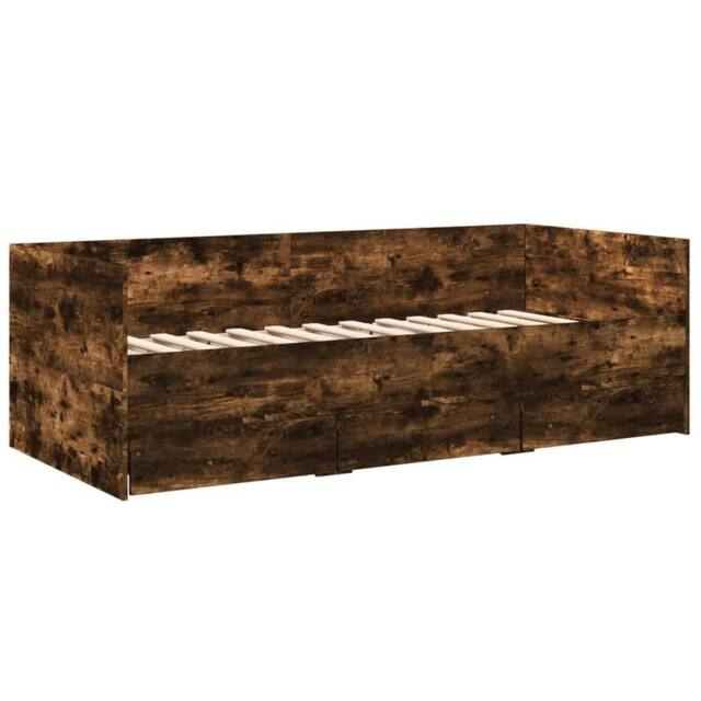 Berkfield Home Versatile Daybed with Drawers without Mattress Smoked Oak 75x190 in Brown - image 1