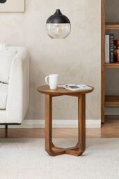 MH London Side Table Coffee & Side Tables Squre Solid Wood Bedside Table with Four Legs for Living Room & Bedroom Forbes in Walnut - thumbnail 3