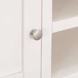 Home Source 2 Doors 2 Shelves TV Stand Media Entertainment Storage Cabinet Wooden in White - thumbnail 6