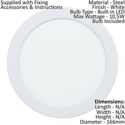 Loops Wall / Ceiling Flush Downlight White Round Spotlight 10.5W Built in LED 4000K - thumbnail 2