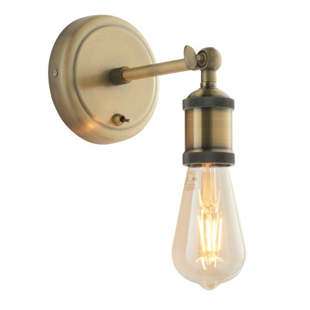 Netlighting Hal Metal Wall Lamp Antique Brass Plate in Yellow - image 1