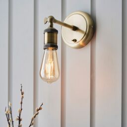 Netlighting Hal Metal Wall Lamp Antique Brass Plate in Yellow - thumbnail 2