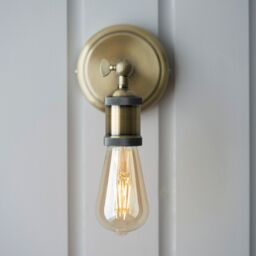 Netlighting Hal Metal Wall Lamp Antique Brass Plate in Yellow - thumbnail 4