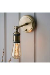 Netlighting Hal Metal Wall Lamp Antique Brass Plate in Yellow - thumbnail 6
