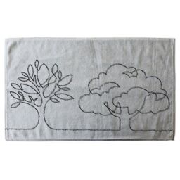 Benjamin Tate Design line drawing of trees Designer Bath Towel in Purple - thumbnail 1