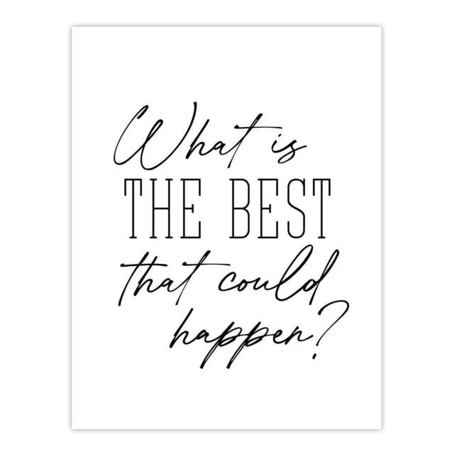 "Artery8 What Is The Best That Could Happen Modern Simple Wall Art Print in White - Size: W12"" x H16""" - image 1