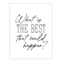 "Artery8 What Is The Best That Could Happen Modern Simple Wall Art Print in White - Size: W12"" x H16""" - thumbnail 1