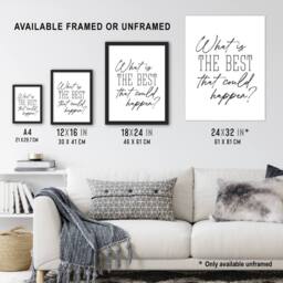 "Artery8 What Is The Best That Could Happen Modern Simple Wall Art Print in White - Size: W12"" x H16""" - thumbnail 3