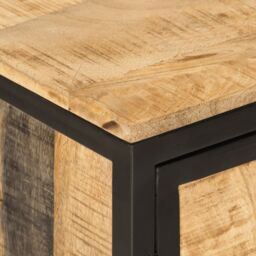 Berkfield Home Bathroom Sink Cabinet 55x35x60 cm Solid Wood Mango & Iron in Brown - Size: 55 x 35 x 60 cm - thumbnail 6