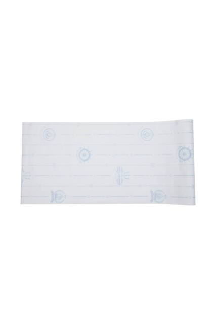 Living and Home Ocean-Themed Wallpaper with Ship Wheels Anchors, ‘Happy Journey' Print in White - image 1