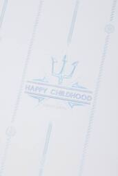 Living and Home Ocean-Themed Wallpaper with Ship Wheels Anchors, ‘Happy Journey' Print in White - thumbnail 4