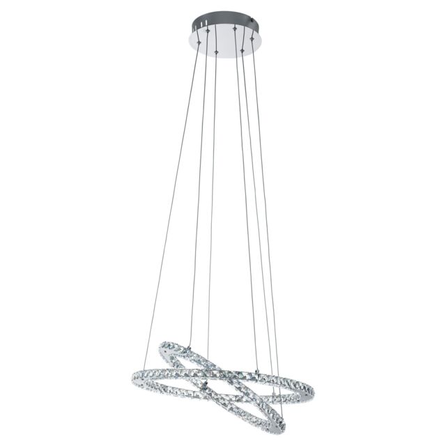Loops Pendant Light Colour Chrome Plated Steel Shade Clear Crystal Bulb LED 29.6W Incl in Metallics - image 1
