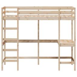 Berkfield Home Loft Bed without Mattress 100x200 cm Solid Wood Pine in Brown - thumbnail 4