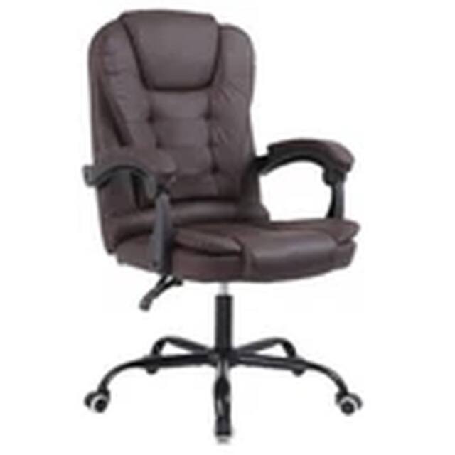 EONLION Reclining Office Chair Faux Leather Adjustable Seat Brown - image 1