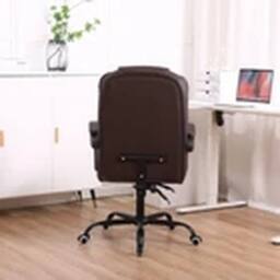EONLION Reclining Office Chair Faux Leather Adjustable Seat Brown - thumbnail 3
