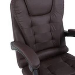 EONLION Reclining Office Chair Faux Leather Adjustable Seat Brown - thumbnail 2