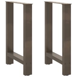 Berkfield Home Coffee Table Legs Natural Steel 2 pcs 50x(72-73) cm Steel in Grey - thumbnail 1