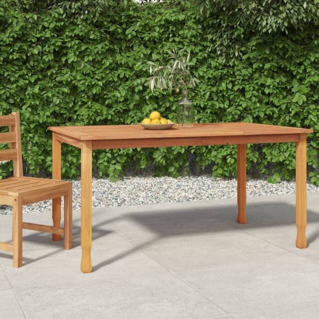 Berkfield Home Garden Dining Table 150x90x75 cm Solid Wood Teak in Brown - Size: 150 x 90 x 75 cm - image 1