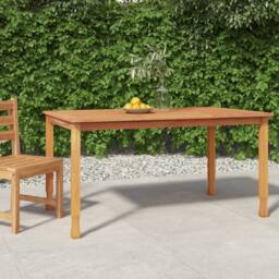 Berkfield Home Garden Dining Table 150x90x75 cm Solid Wood Teak in Brown - Size: 150 x 90 x 75 cm - thumbnail 1