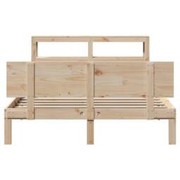 Berkfield Home Beautiful Bed Frame with Headboard without Mattress 120x190 cm Sm in Light Brown - Size: Small Double - thumbnail 4
