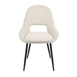 Home Garden Direct Pebble - Set of 2 Boucle Dining Chairs - Light Grey in Beige - thumbnail 6