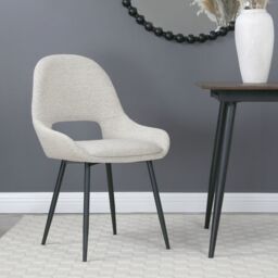 Home Garden Direct Pebble - Set of 2 Boucle Dining Chairs - Light Grey in Beige - thumbnail 3