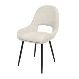 Home Garden Direct Pebble - Set of 2 Boucle Dining Chairs - Light Grey in Beige - thumbnail 7