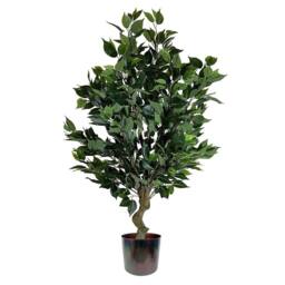 Leaf 100cm Realistic Artificial Ficus Tree / Plant Bush Ficus Multicolour Planter in Green - thumbnail 1